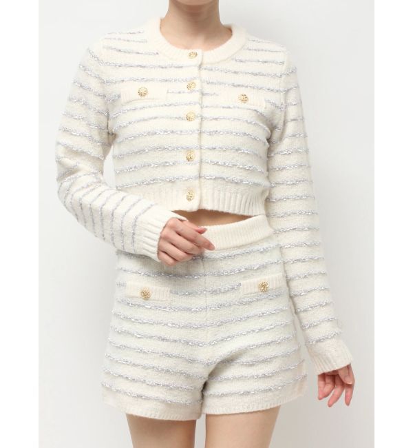 RESEXXY「ツイードボーダーニットカーディガン【セットアップ着用可能】」|カーディガン|