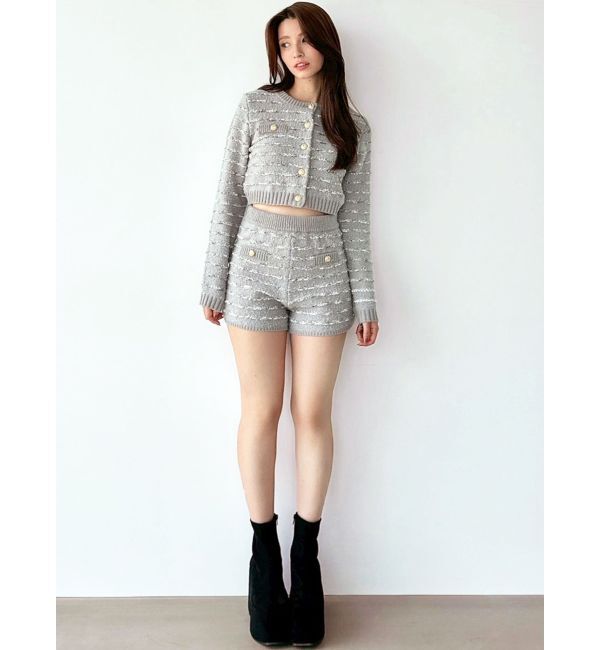 RESEXXY「ツイードボーダーニットカーディガン【セットアップ着用可能】」|カーディガン|