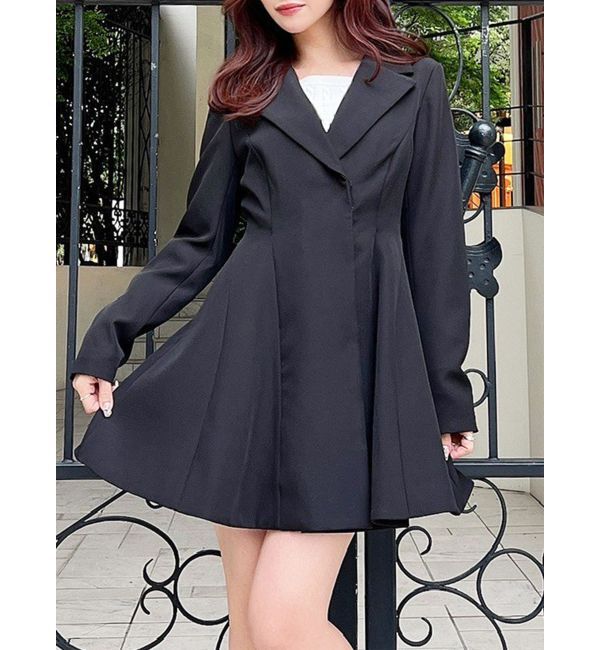 RESEXXY「バックレースアップペプラムジャケット」|その他|ブラック