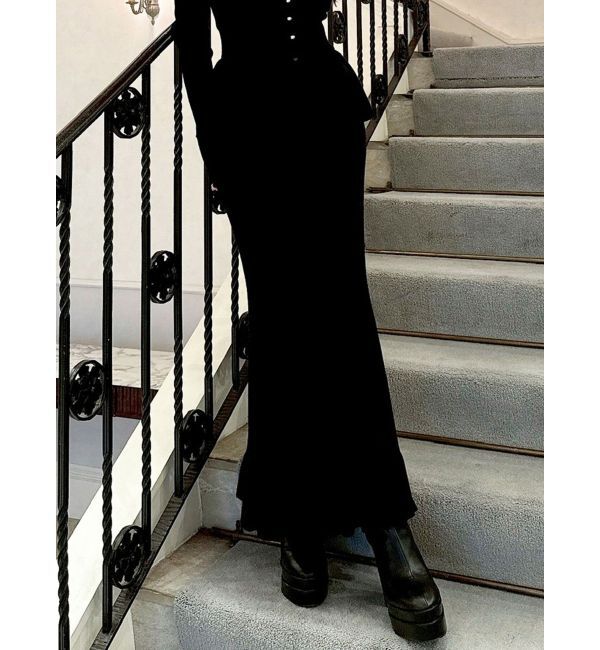 RESEXXY「ヘムフリルマーメイドニットスカート【セットアップ着用可能】」|スカート|ブラック