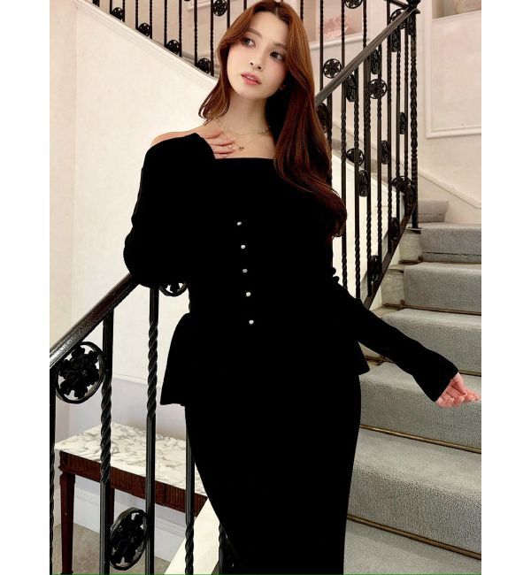 RESEXXY「オフショルペプラムニットトップス【セットアップ着用可能】」|ニット・セーター|