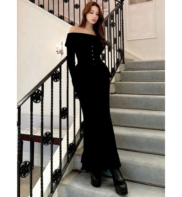 RESEXXY「オフショルペプラムニットトップス【セットアップ着用可能】」|ニット・セーター|