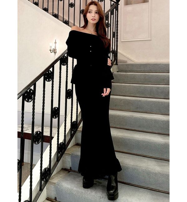 RESEXXY「オフショルペプラムニットトップス【セットアップ着用可能】」|ニット・セーター|