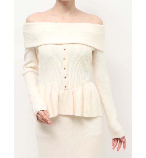 RESEXXY「オフショルペプラムニットトップス【セットアップ着用可能】」|ニット・セーター|