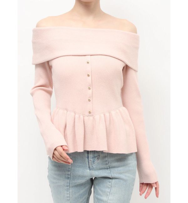 RESEXXY「オフショルペプラムニットトップス【セットアップ着用可能】」|ニット・セーター|