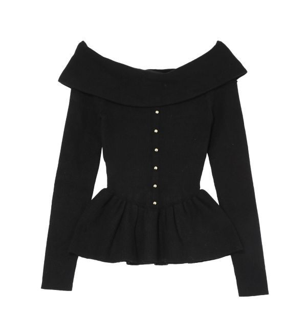 RESEXXY「オフショルペプラムニットトップス【セットアップ着用可能】」|ニット・セーター|