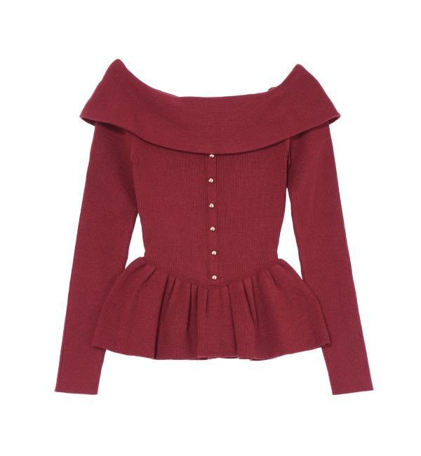 RESEXXY「オフショルペプラムニットトップス【セットアップ着用可能】」|ニット・セーター|