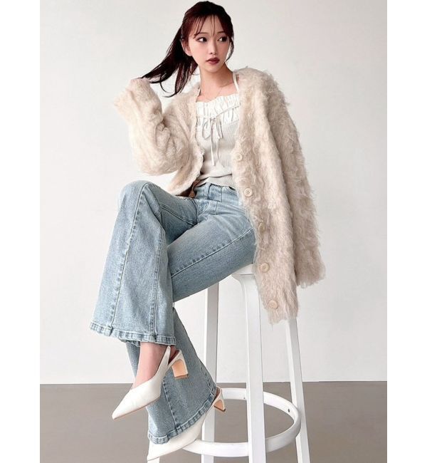 RESEXXY「シャギーミディニットカーディガン」|カーディガン|