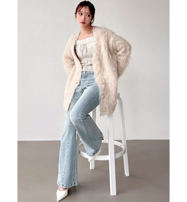 RESEXXY「シャギーミディニットカーディガン」|カーディガン|