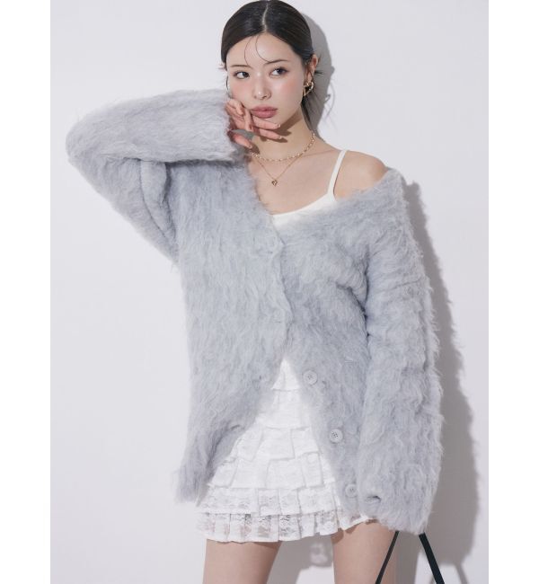 RESEXXY「シャギーミディニットカーディガン」|カーディガン|