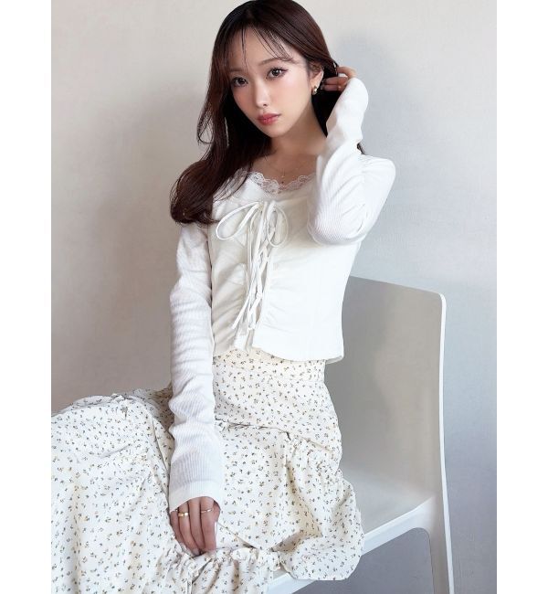 RESEXXY「レースアップリブトップス」|Tシャツ・カットソー|