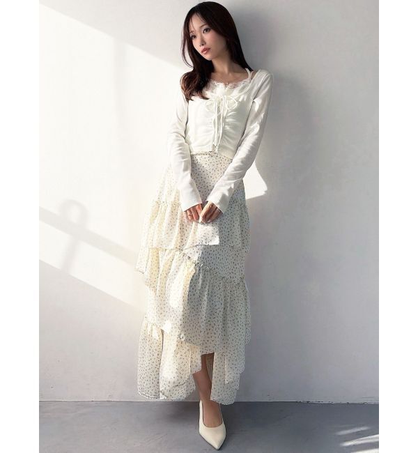 RESEXXY「レースアップリブトップス」|Tシャツ・カットソー|