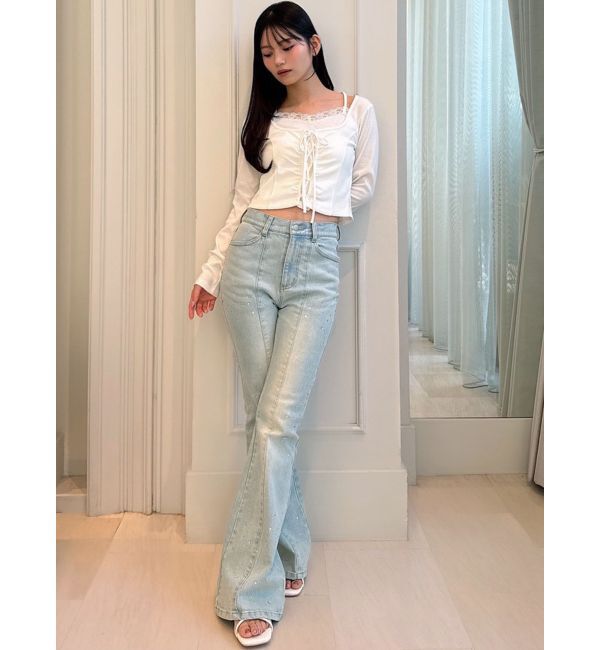 RESEXXY「レースアップリブトップス」|Tシャツ・カットソー|