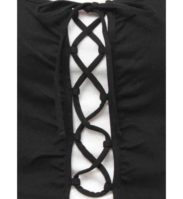 RESEXXY「レースアップリブトップス」|Tシャツ・カットソー|