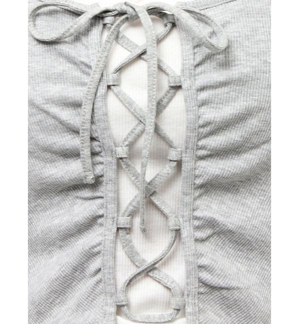 RESEXXY「レースアップリブトップス」|Tシャツ・カットソー|