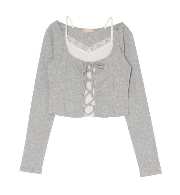 RESEXXY「レースアップリブトップス」|Tシャツ・カットソー|