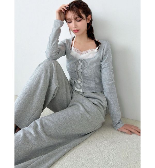 RESEXXY「レースアップリブトップス」|Tシャツ・カットソー|