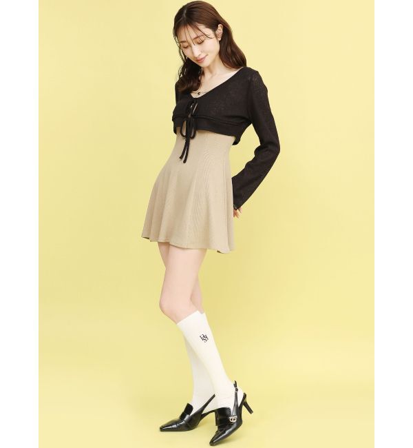 RESEXXY「【RESEXXY&times;靴下屋】刺繍リブハイソックス」|ソックス|