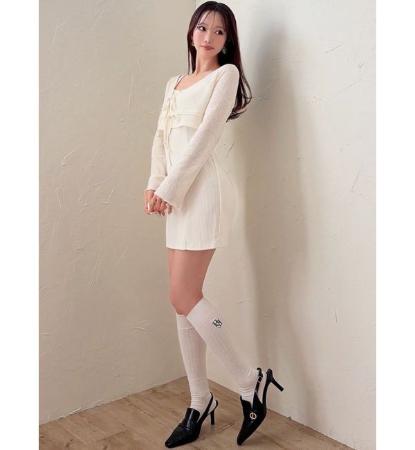 RESEXXY「【RESEXXY&times;靴下屋】刺繍リブハイソックス」|ソックス|