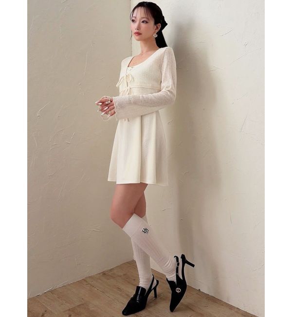 RESEXXY「【RESEXXY&times;靴下屋】刺繍リブハイソックス」|ソックス|