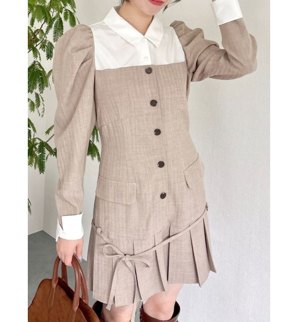 dazzlin「スソプリーツジャケットミニワンピース」|ワンピース|