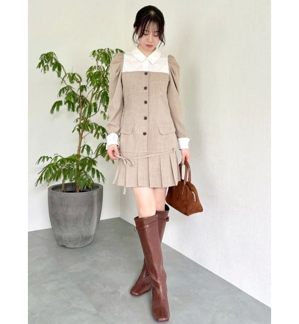 dazzlin「スソプリーツジャケットミニワンピース」|ワンピース|