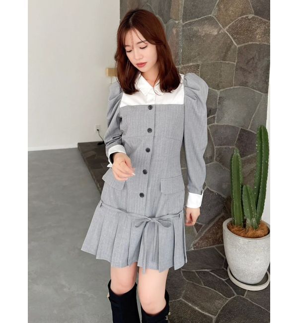 dazzlin「スソプリーツジャケットミニワンピース」|ワンピース|