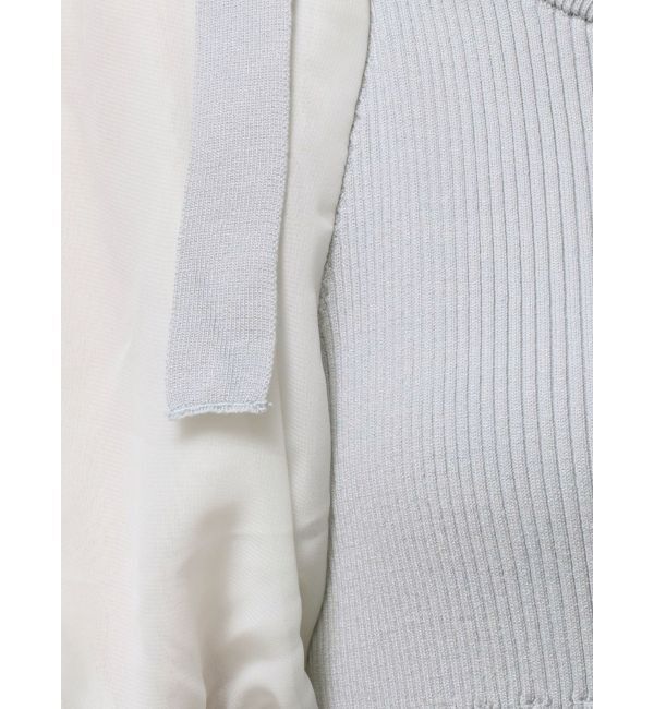 dazzlin「【WEB限定】シフォンスリーブリブニットワンピース」|ワンピース|