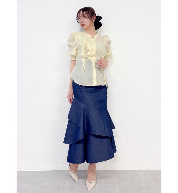 dazzlin「アシメフリルシアーブラウス」|シャツ・ブラウス|