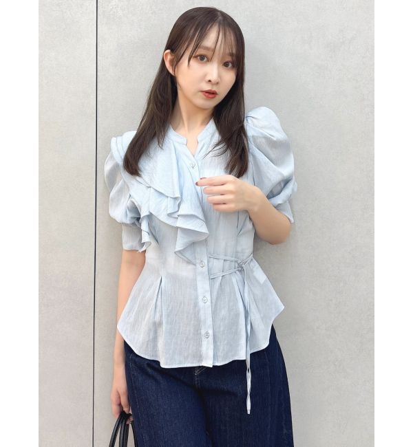 dazzlin「アシメフリルシアーブラウス」|シャツ・ブラウス|
