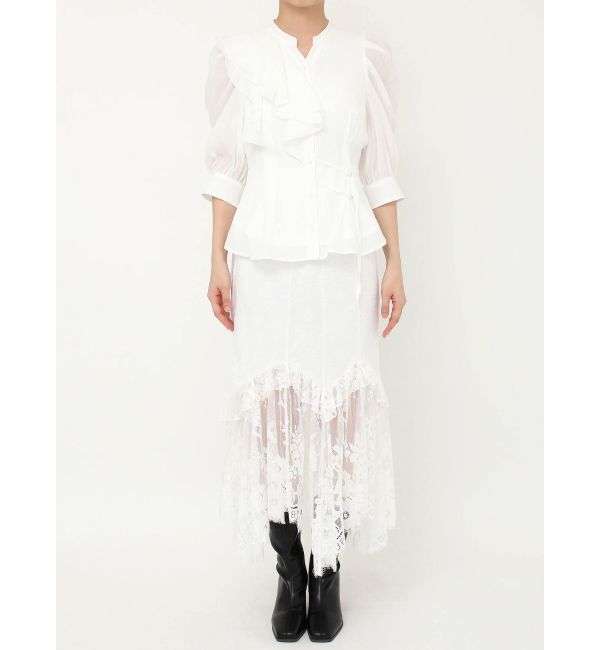 dazzlin「アシメフリルシアーブラウス」|シャツ・ブラウス|