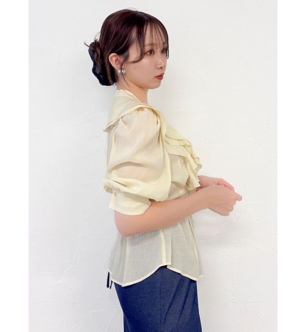 dazzlin「アシメフリルシアーブラウス」|シャツ・ブラウス|