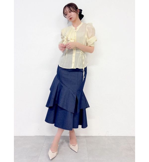 dazzlin「アシメフリルシアーブラウス」|シャツ・ブラウス|