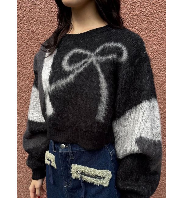 EMODA「ショートルーズジャガードニット」|ニット・セーター|