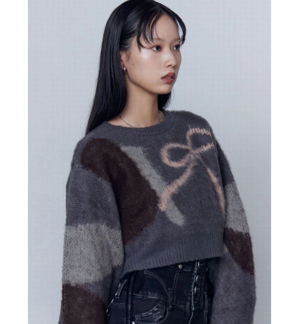 EMODA「ショートルーズジャガードニット」|ニット・セーター|
