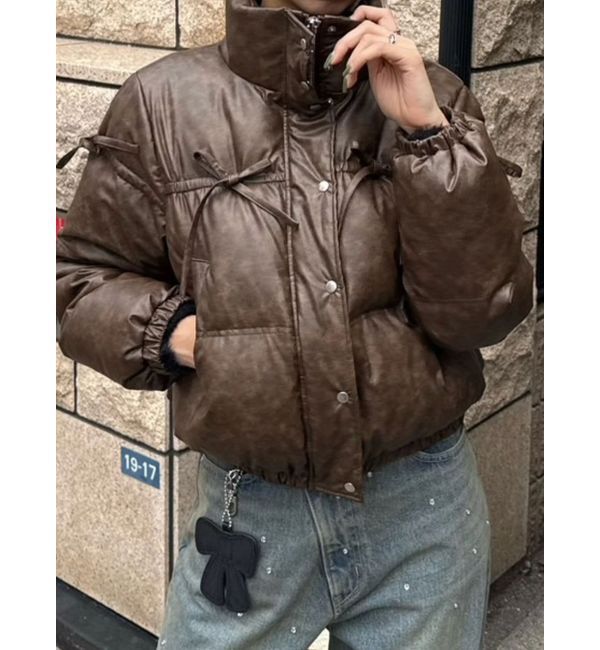 EMODA「リボンパッファーダウンブルゾン」|ダウン|