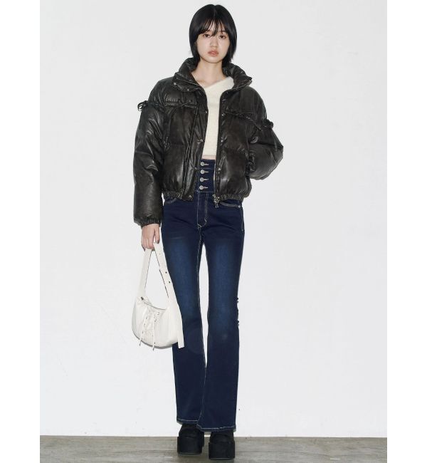 EMODA「リボンパッファーダウンブルゾン」|ダウン|