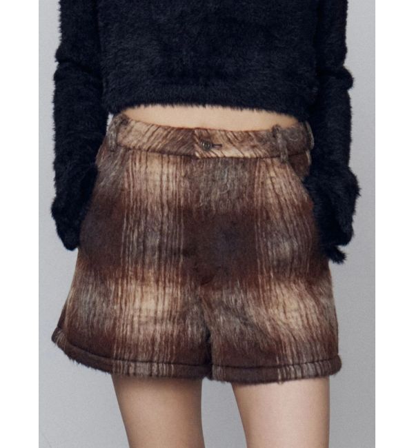 EMODA「タックシャギーショートパンツ」|その他|ブラウン