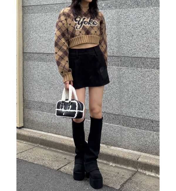 EMODA「チェックロゴオーバーニット」|ニット・セーター|