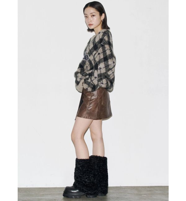 EMODA「チェックロゴオーバーニット」|ニット・セーター|