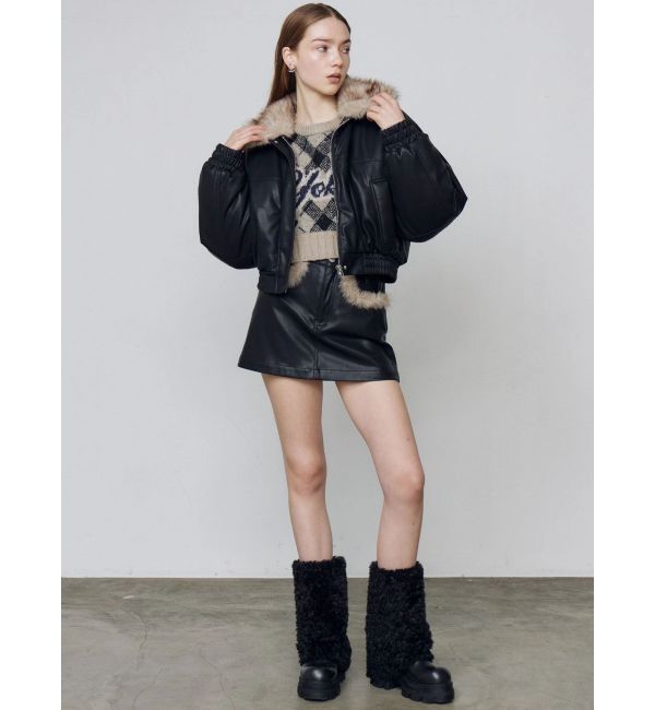 EMODA「チェックロゴオーバーニット」|ニット・セーター|