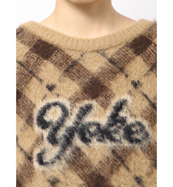 EMODA「チェックロゴオーバーニット」|ニット・セーター|