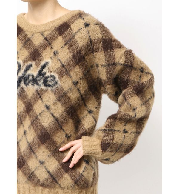 EMODA「チェックロゴオーバーニット」|ニット・セーター|