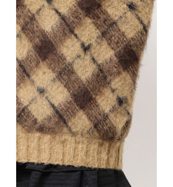 EMODA「チェックロゴオーバーニット」|ニット・セーター|