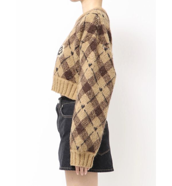 EMODA「チェックロゴオーバーニット」|ニット・セーター|