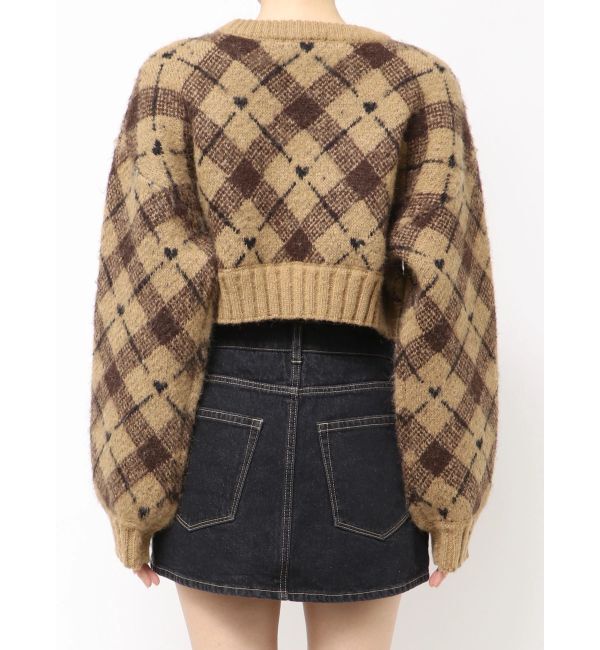 EMODA「チェックロゴオーバーニット」|ニット・セーター|