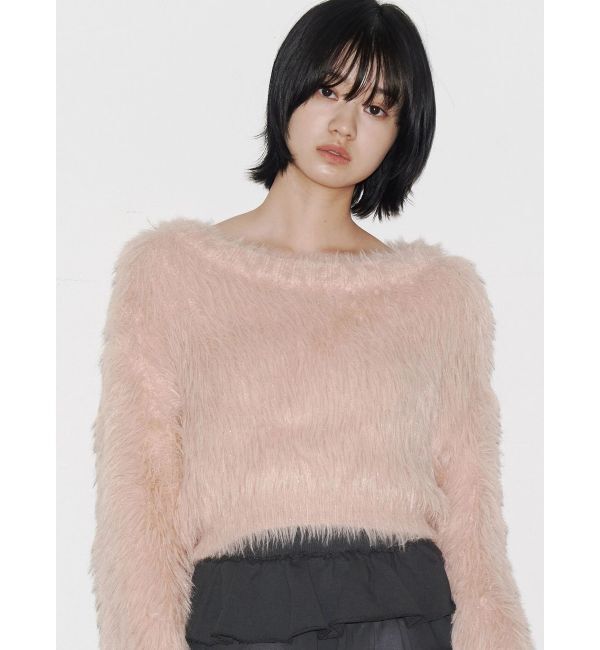 EMODA「グロスミックスショートニット」|ニット・セーター|ピンク