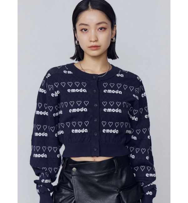 EMODA「アイレットロゴツインニット」|ニット・セーター|ネイビー