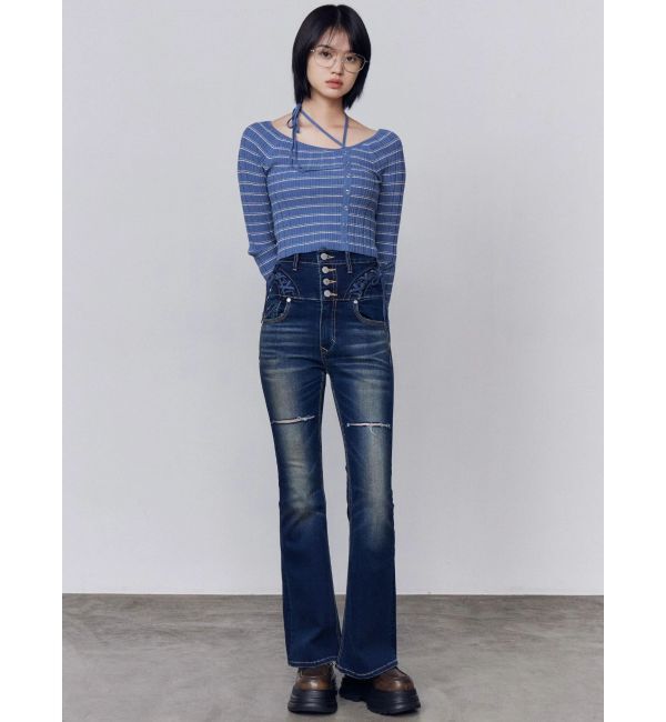 EMODA「アシンメトリーチョーカーニット」|ニット・セーター|