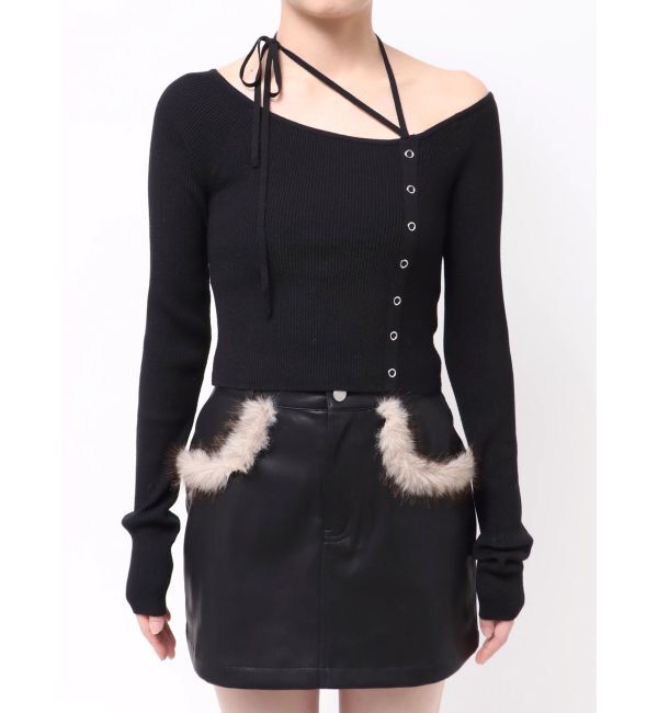 EMODA「アシンメトリーチョーカーニット」|ニット・セーター|